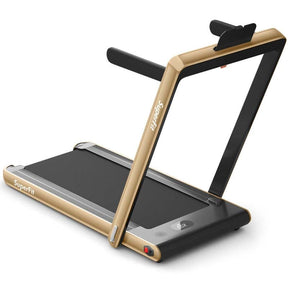 2-in-1 Folding Treadmill with Dual Display, 2.25HP Under Desk Treadmill Walking Pad, Bluetooth/Remote, Compact Jogging Machine for Home Office