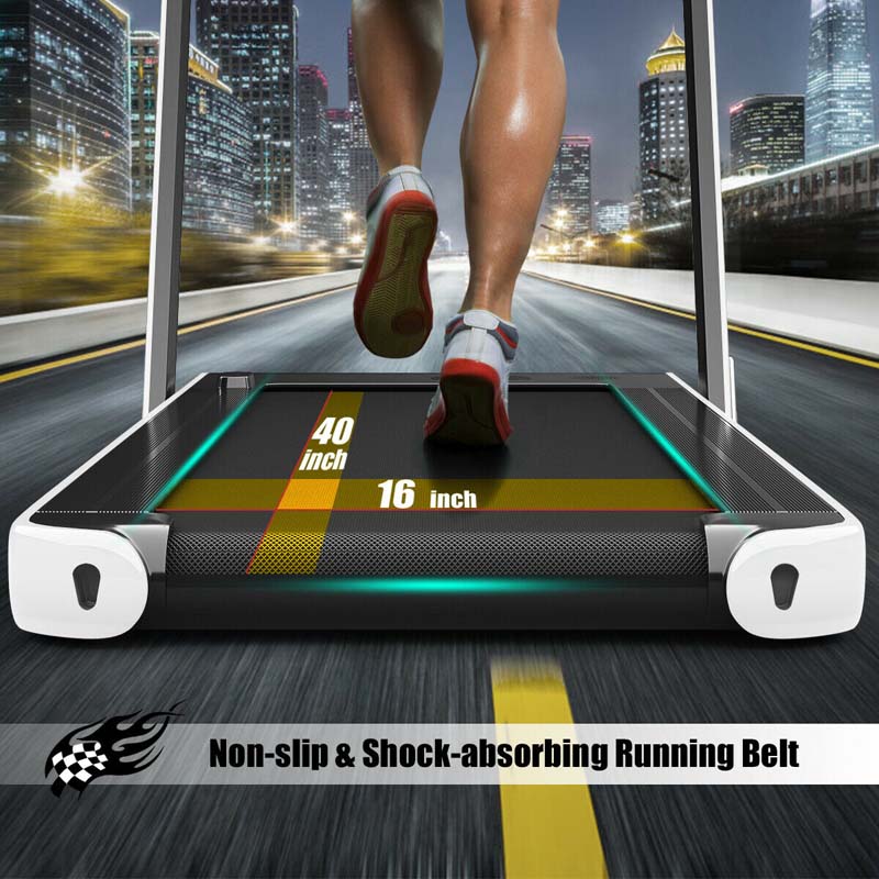 2-in-1 Folding Treadmill with Dual Display, 2.25HP Under Desk Treadmill Walking Pad, Bluetooth/Remote, Compact Jogging Machine for Home Office