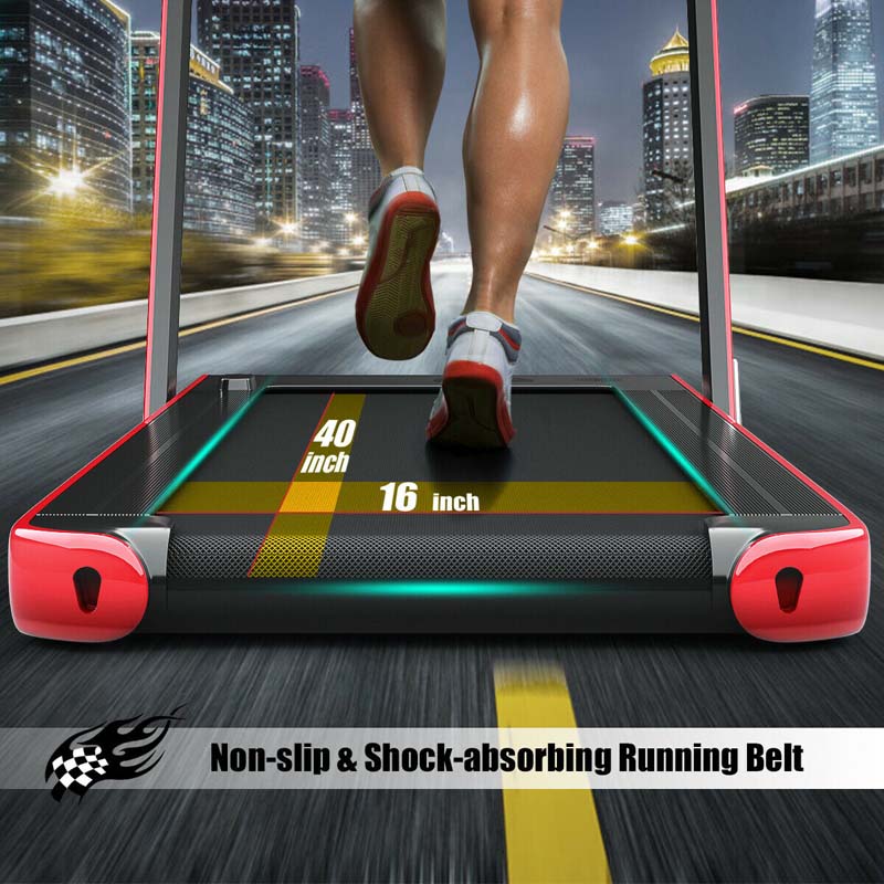 2-in-1 Folding Treadmill with Dual Display, 2.25HP Under Desk Treadmill Walking Pad, Bluetooth/Remote, Compact Jogging Machine for Home Office
