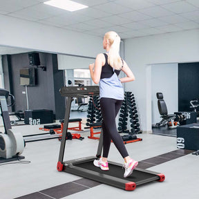 2.25HP Electric Folding Treadmill, Smart APP Control Walking Running Machine with HD LED Display & Device Holder