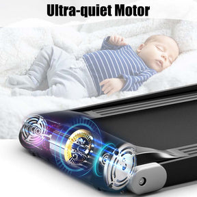 2.25HP Electric Folding Treadmill, Smart APP Control Walking Running Machine with HD LED Display & Device Holder