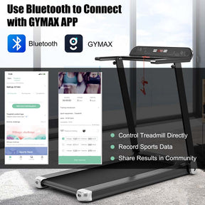 2.25HP Electric Folding Treadmill, Smart APP Control Walking Running Machine with HD LED Display & Device Holder