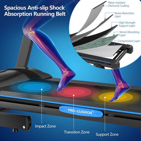 2.25HP Folding Electric Treadmill with Manual Incline & LCD Display, Motorized Running Machine for Home & Gym