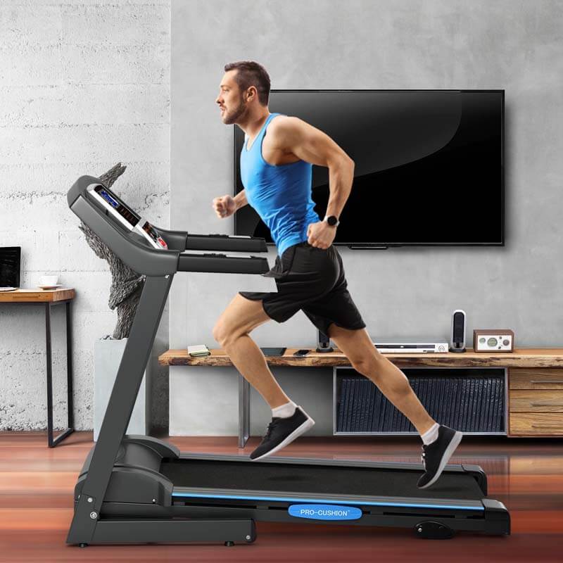 2.25HP Folding Electric Treadmill with Manual Incline & LCD Display, Motorized Running Machine for Home & Gym