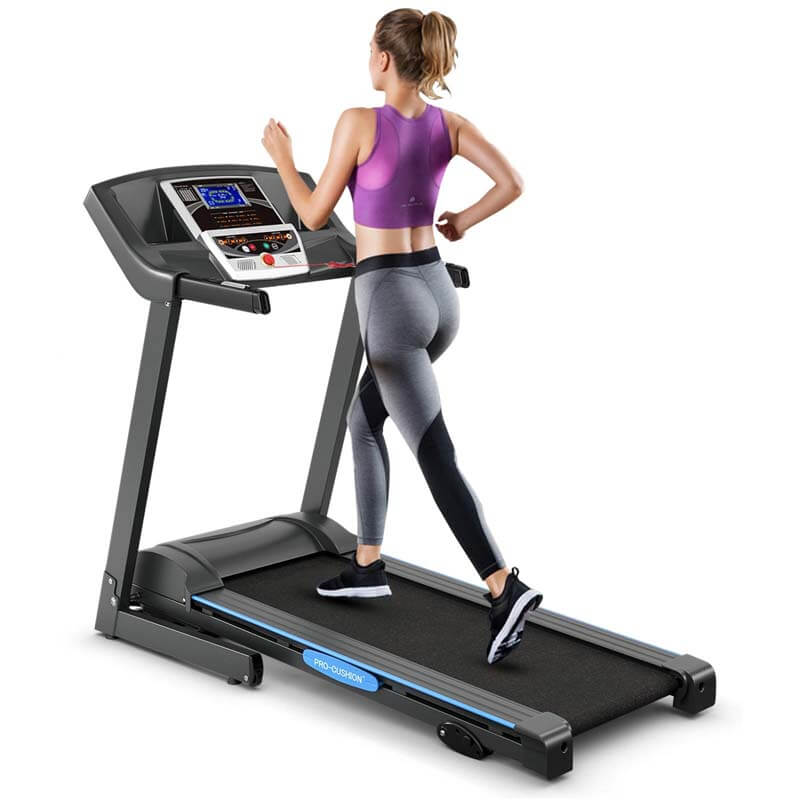 2.25HP Folding Electric Treadmill with Manual Incline & LCD Display, Motorized Running Machine for Home & Gym