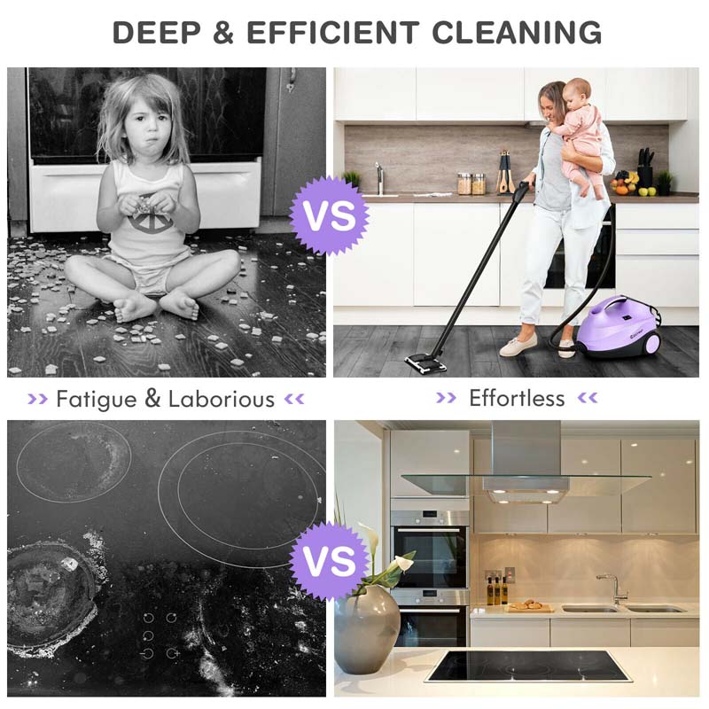 2000W Heavy Duty Steam Cleaner, Multipurpose Household Steamer with 19 Accessories & 1.5L Tank, Chemical-Free Cleaning for Floor, Car, Window