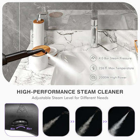 2000W Heavy Duty Steam Cleaner, Multipurpose Household Steamer with 19 Accessories & 1.5L Tank, Chemical-Free Cleaning for Floor, Car, Window