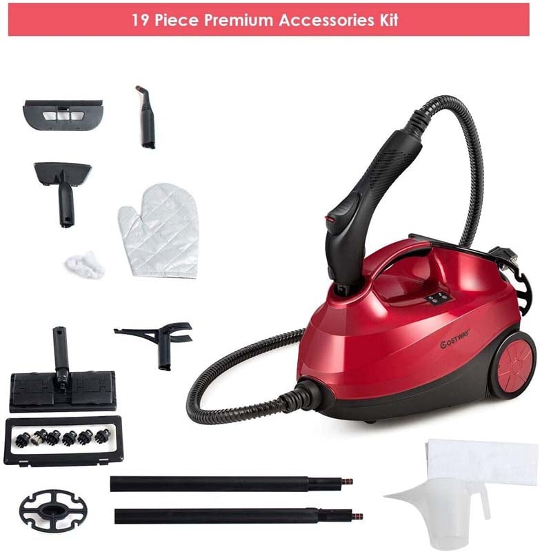 2000W Heavy Duty Steam Cleaner, Multipurpose Household Steamer with 19 Accessories & 1.5L Tank, Chemical-Free Cleaning for Floor, Car, Window