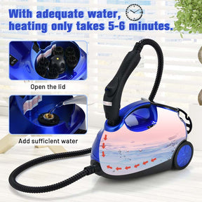 2000W Heavy Duty Steam Cleaner, Multipurpose Household Steamer with 19 Accessories & 1.5L Tank, Chemical-Free Cleaning for Floor, Car, Window