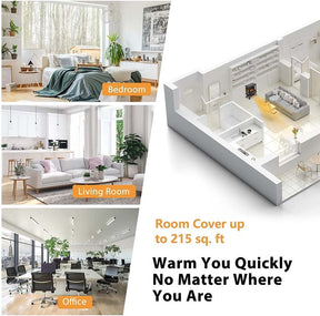 20" Freestanding Electric Fireplace Stove Heater, 1400W Portable Space Heater with Realistic Flame Effect