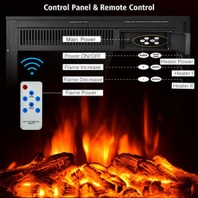 22.5" Electric Fireplace Insert, 1500W Recessed & Freestanding Electric Fireplace Heater with 7-Brightness Flame