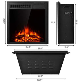 22.5" Electric Fireplace Insert, 1500W Recessed & Freestanding Electric Fireplace Heater with 7-Brightness Flame