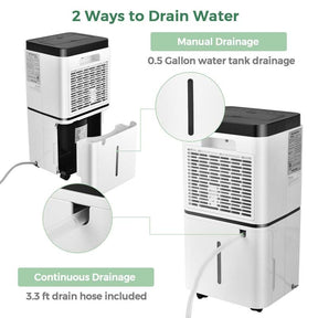 24 Pints Dehumidifier for Home & Basements, 1500 Sq. Ft Portable Dehumidifier with 3-Color LED Light, 3 Modes, 12H Timer, Auto & Manual Drainage