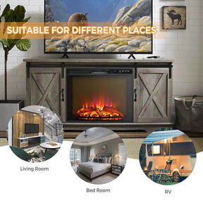 26" 1500W Electric Fireplace Insert, Recessed Electric Fireplace Heater with Adjustable Flame Effect