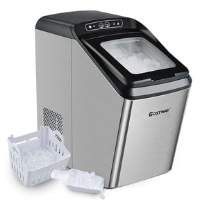 29LBS/24H Chewable Nugget Ice Maker Countertop, Portable Ice Machine with 3 Lbs Basket & Scoop