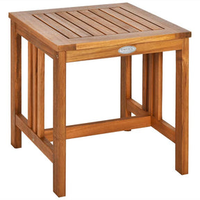 2 Piece Acacia Wood Patio Rocking Chair Table Set with Thick Cushion, Outdoor Porch Rocker & Bistro Table Set for Backyard, Balcony, Poolside