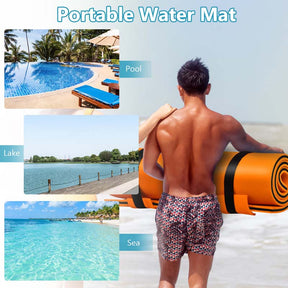 87" x 36" Floating Water Mat Pad, 3-Layer XPE Foam Water Pad/Pool Mat/Lounger Floating Island for River Lake Ocean