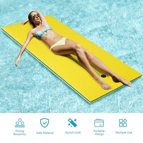 87" x 36" Floating Water Mat Pad, 3-Layer XPE Foam Water Pad/Pool Mat/Lounger Floating Island for River Lake Ocean
