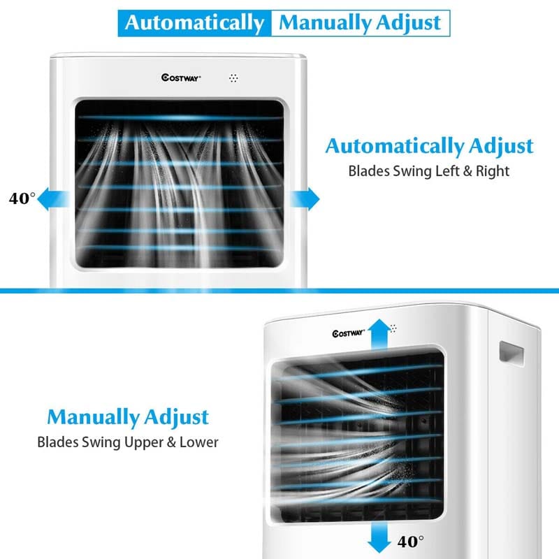 3-in-1 Portable Evaporative Air Cooler Fan & Humidifier with Remote Control, 20L Water Tank, 4 Speeds & 7.5H Timer for Home Office