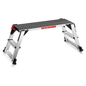 Aluminum Folding Work Platform Step Stool, 330 LBS Capacity Heavy-Duty Non-Slip Drywall Stool Ladder Bench for Home, Garage & Shop