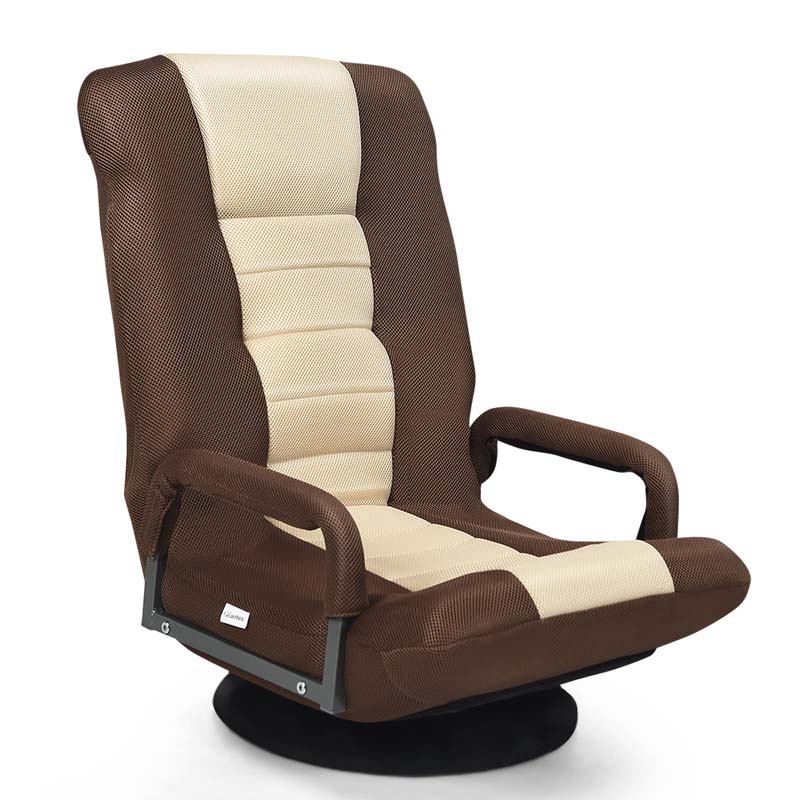 360° Swivel Floor Gaming Chair, 6-Position Adjustable Folding Floor Rocker Chair with Armrests & Padded Backrest for Games, Reading