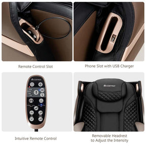 3D 55" SL-Track Shiatsu Full Body Zero Gravity Massage Chair with Back Heating Therapy