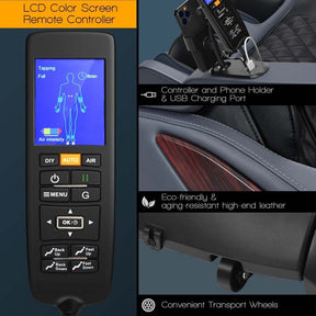 Thai Stretch 3D Zero Gravity Massage Chair Full Body SL Track Massage Recliner with Phone Holder