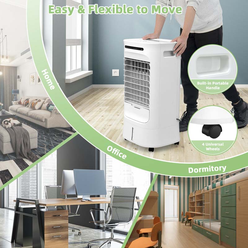 1000 CFM 4-in-1 Portable Evaporative Air Cooler Fan, Humidifier & Purifier with 15H Timer, 3 Speeds, 2.6 Gal Water Tank, Remote Control for 500 sq.ft