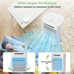 1000 CFM 4-in-1 Portable Evaporative Air Cooler Fan, Humidifier & Purifier with 15H Timer, 3 Speeds, 2.6 Gal Water Tank, Remote Control for 500 sq.ft