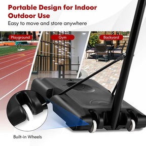 4.25-10 FT Portable Basketball Hoop System, Height Adjustable Basketball Goal with 44" Shatterproof Backboard & 2 Nets for Indoor Outdoor Teens Adults
