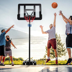 4.25-10 FT Portable Basketball Hoop System, Height Adjustable Basketball Goal with 44" Shatterproof Backboard & 2 Nets for Indoor Outdoor Teens Adults