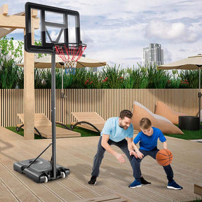 4.25-10 FT Portable Basketball Hoop System, Height Adjustable Basketball Goal with 44" Shatterproof Backboard & 2 Nets for Indoor Outdoor Teens Adults