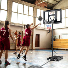 4.5-10FT Portable Basketball Hoop Outdoor, Height Adjustable Basketball Goal System with 44" Backboard & Wheels