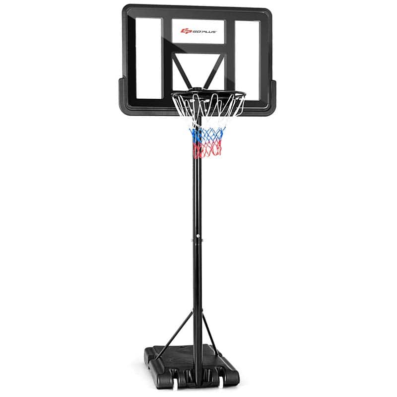 4.5-10FT Portable Basketball Hoop Outdoor, Height Adjustable Basketball Goal System with 44" Backboard & Wheels