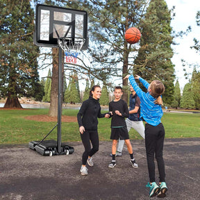 4.5-10FT Portable Basketball Hoop Outdoor, Height Adjustable Basketball Goal System with 44" Backboard & Wheels