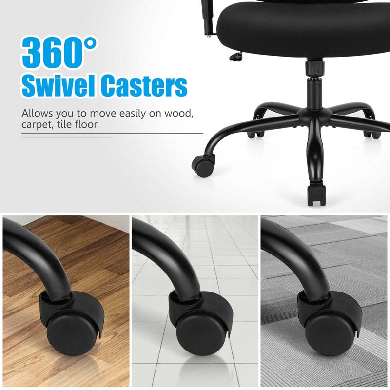 Big and Tall Mesh Office Chair 400 LBS, Ergonomic Executive Desk Chair with Spring Cushion Seat & Adjustable Lumbar Support, Rolling Swivel Task Chair