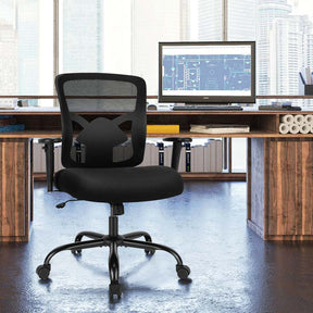 Big and Tall Mesh Office Chair 400 LBS, Ergonomic Executive Desk Chair with Spring Cushion Seat & Adjustable Lumbar Support, Rolling Swivel Task Chair