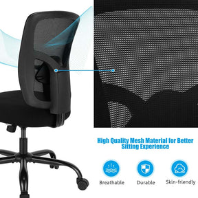 Big and Tall Mesh Office Chair 400 LBS, Ergonomic Executive Desk Chair with Spring Cushion Seat & Adjustable Lumbar Support, Rolling Swivel Task Chair