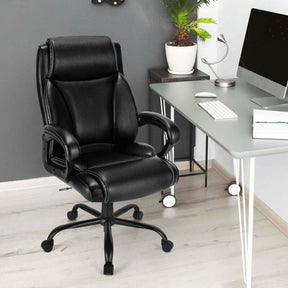 400 LBS Big & Tall Office Chair, Ergonomic Adjustable High Back Leather Executive Chair, Wide Seat Swivel Computer Task Desk Chair for Heavy People