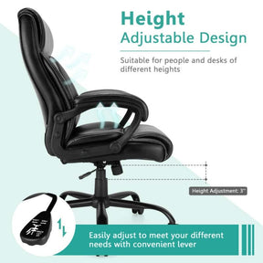 400 LBS Big & Tall Office Chair, Ergonomic Adjustable High Back Leather Executive Chair, Wide Seat Swivel Computer Task Desk Chair for Heavy People