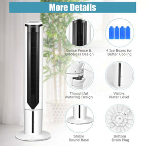 41" Portable Evaporative Air Cooler, 3-in-1 Quiet Oscillating Tower Fan w/ Remote, 3 Modes & 9H Timer, Bladeless Swamp Cooler for Home Office, Bedroom