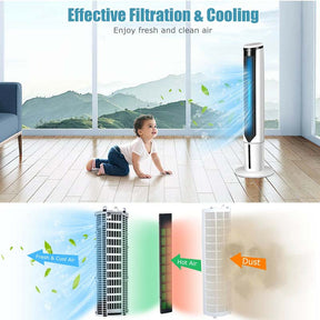 41" Portable Evaporative Air Cooler, 3-in-1 Quiet Oscillating Tower Fan w/ Remote, 3 Modes & 9H Timer, Bladeless Swamp Cooler for Home Office, Bedroom