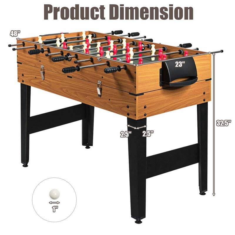 48" Multi Game Table, 3-in-1 Foosball Soccer, Billiards & Air Hockey Combo Table for Adults & Kids, Game Room, Arcade, Party, Family Night