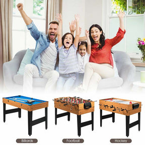 48" Multi Game Table, 3-in-1 Foosball Soccer, Billiards & Air Hockey Combo Table for Adults & Kids, Game Room, Arcade, Party, Family Night