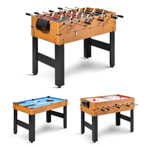 48" Multi Game Table, 3-in-1 Foosball Soccer, Billiards & Air Hockey Combo Table for Adults & Kids, Game Room, Arcade, Party, Family Night