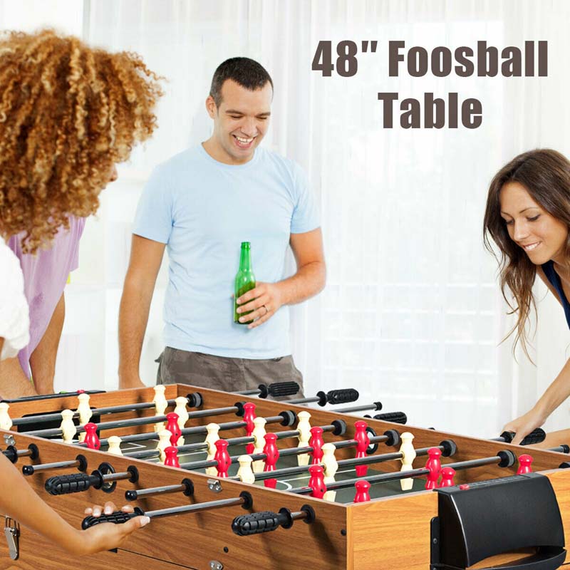 48" Multi Game Table, 3-in-1 Foosball Soccer, Billiards & Air Hockey Combo Table for Adults & Kids, Game Room, Arcade, Party, Family Night
