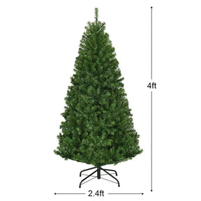 Premium Hinged Prelit Artificial Christmas Tree with Multi-Color LED Lights, 11 Lighting Modes, Metal Stand