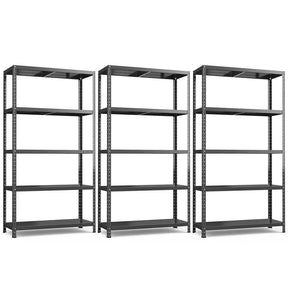 Black 39" x 16" x 74" 5-Tier Heavy Duty Metal Storage Shelving Unit, Multi-Use Storage Racks Utility Shelves