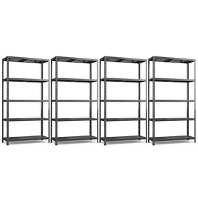 Black 39" x 16" x 74" 5-Tier Heavy Duty Metal Storage Shelving Unit, Multi-Use Storage Racks Utility Shelves