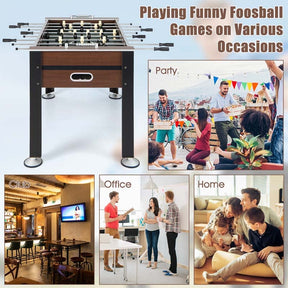 54" Competition Sized Foosball Table Solid Wood Soccer Arcade Game Table with 2 Balls for Indoor Game Room, Office, Adults & Kids Family Night